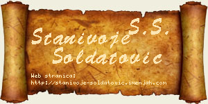 Stanivoje Soldatović vizit kartica